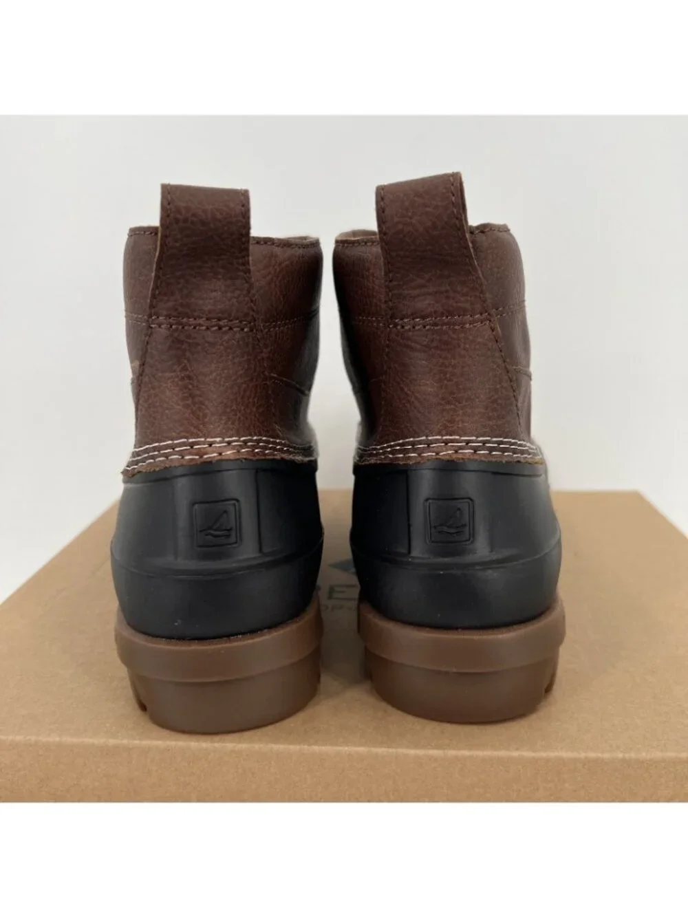 Sperry Men's Brewster Low Duck Boots sz 8 Brown/Black STS22783 Rain Waterproof